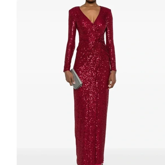 St John Elegant Sequin twist long sleeve Gown NWT - Picture 4 of 10